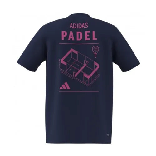 T-Shirt Adidas M PADEL CAT Dark Blue